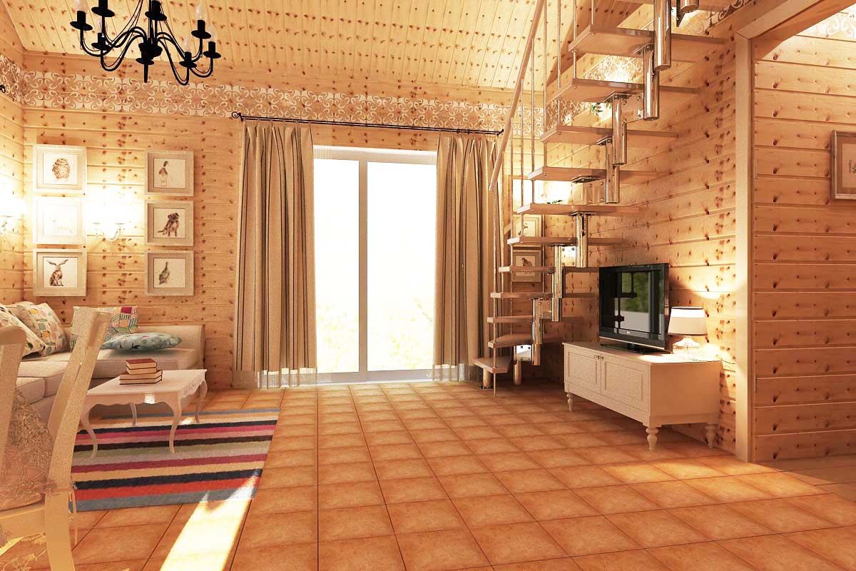 Дизайн внутренней отделки деревянного дома фото