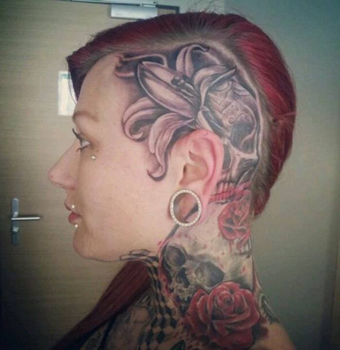 Татуировка на Виске у женщин