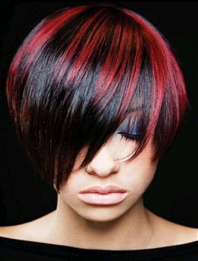 Покраска волос в два цвета фото на короткие темные волосы фото