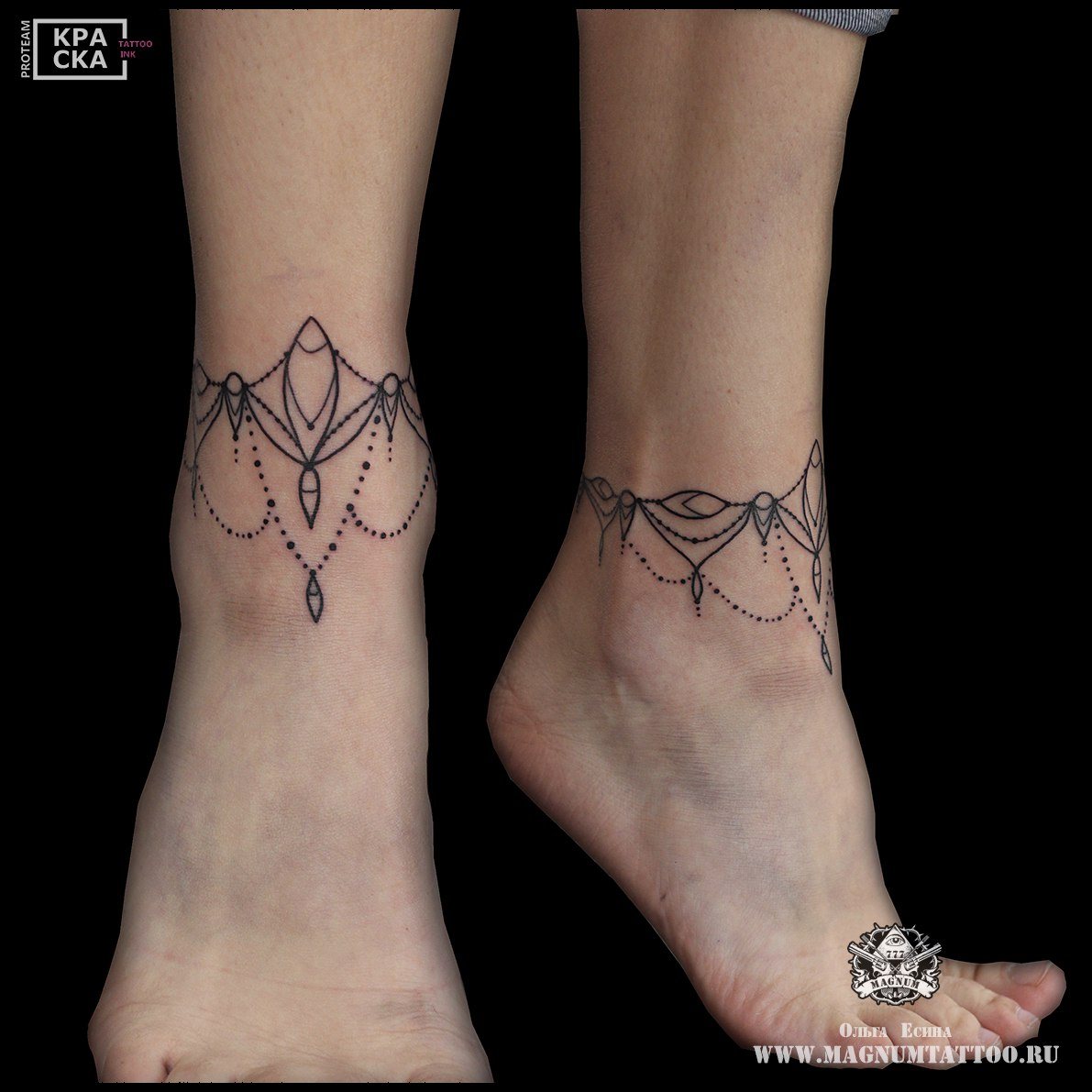 Фото татуировка бантиков на ногах девушки