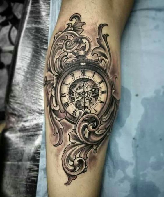 Татуировка часы: дизайн