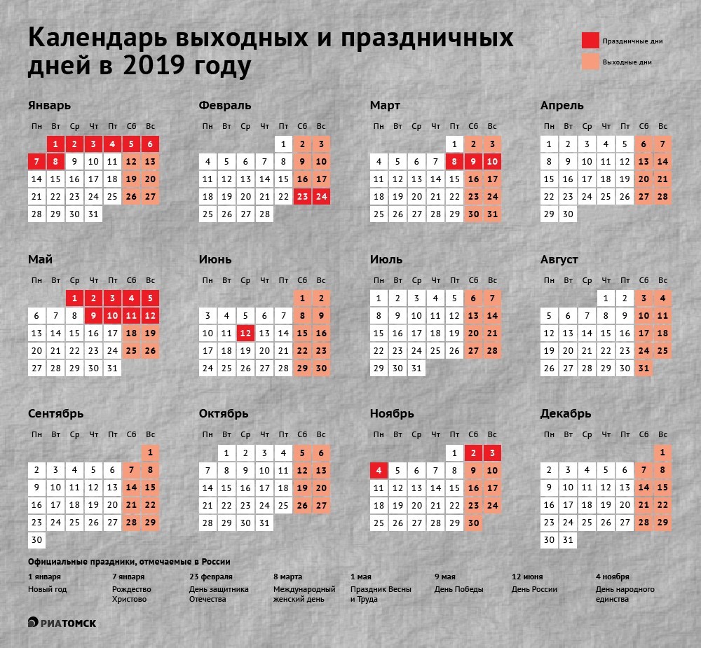 Нерабочие дни в 2021 году в России календарь с переносами