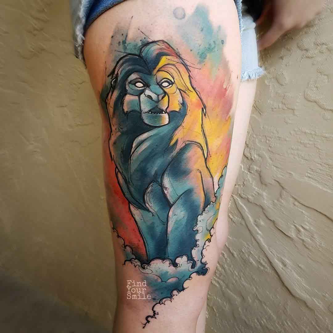 Mufasa Lion King Tattoo by Russell Van Schaick