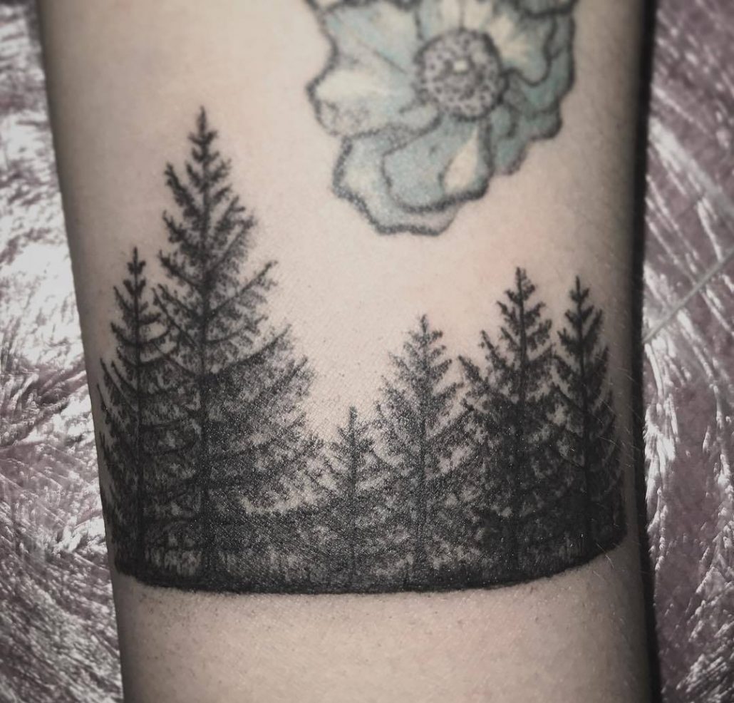 Тату ель: 100 фото примеров, эскизы, значение, места нанесения