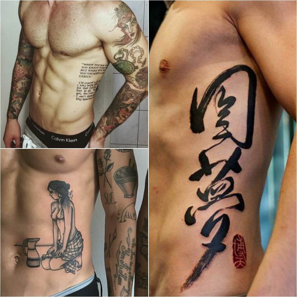 Татуировка на рёбрах для мужчин