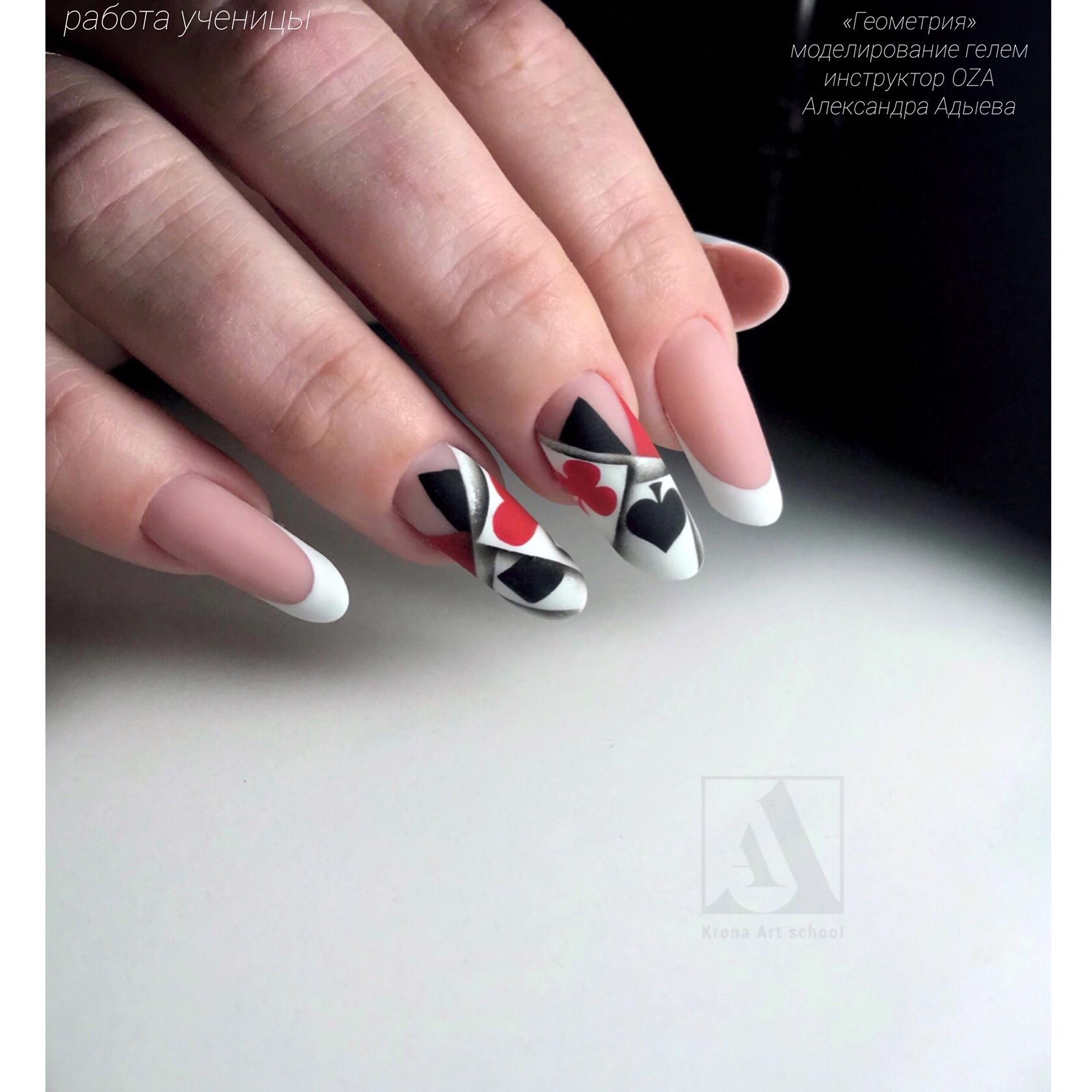 Дизайн для маникюра на нарощенные ногти овальные