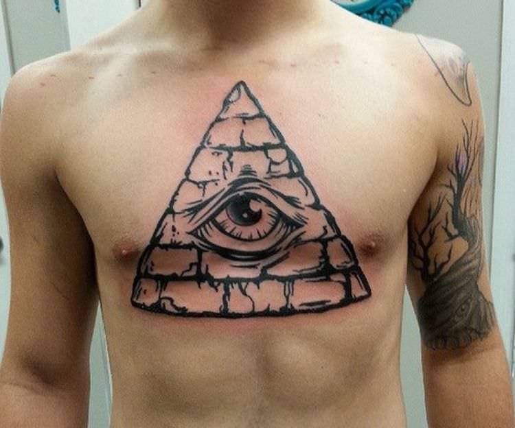 Тату пирамида с глазом