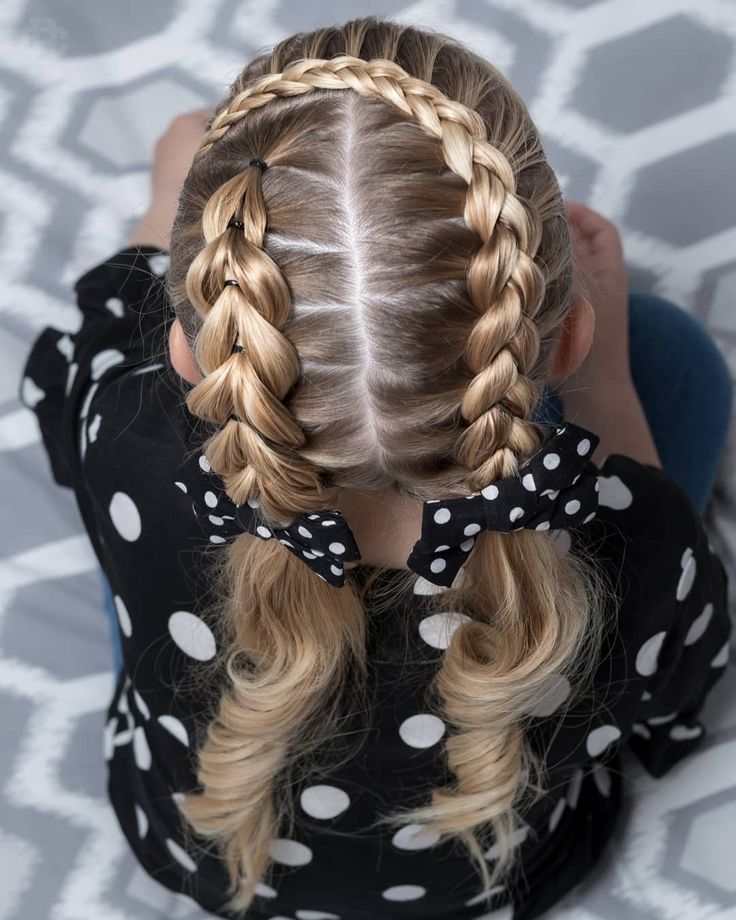Прически на длинные волосы в домашних условиях фото ребенку