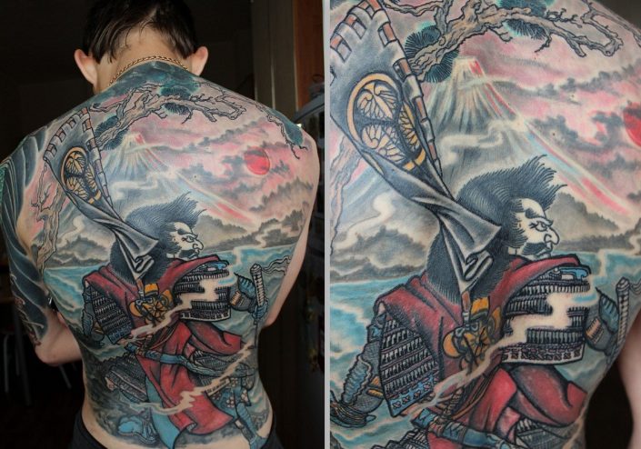 Тату самурай: 100 фото примеров, значение, эскизы