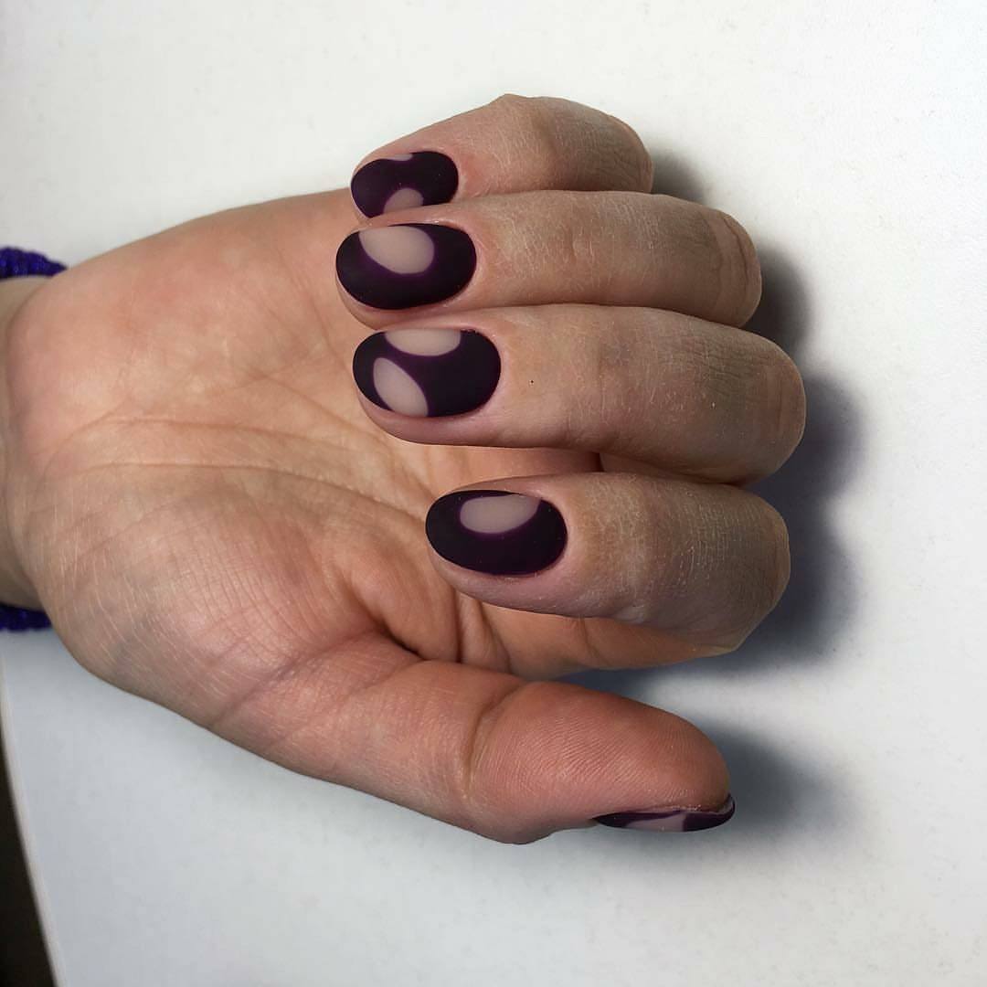 Короткие Ногти Дизайн Темные Цвета Фото