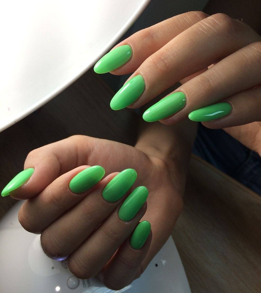 Ногти Зеленый Шеллак Фото