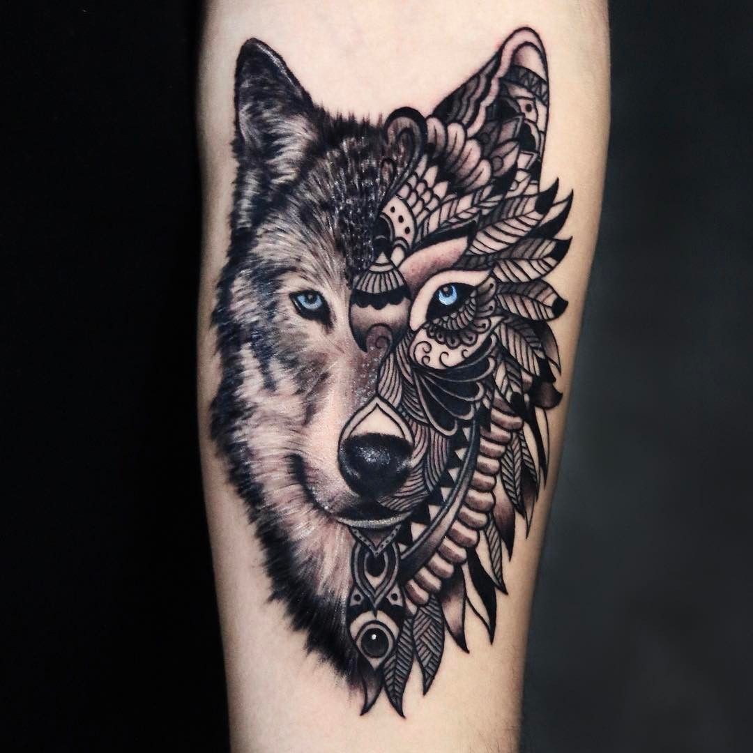 Татуировки мужские волк