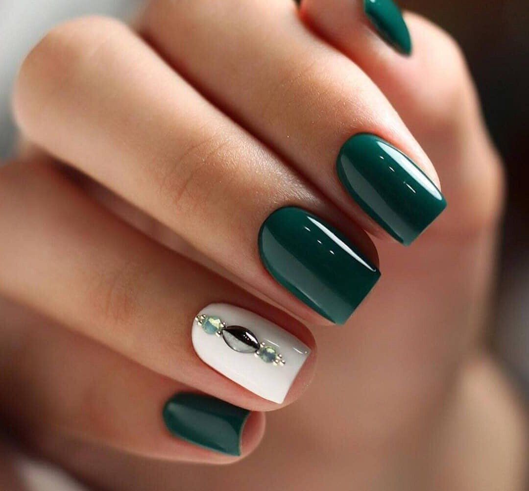 Зеленый Маникюр На Короткие Ногти Фото Дизайн